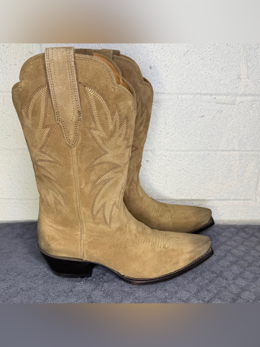 TECOVAS The Sadie Western Boot Toasted Almond Suede Size 7B